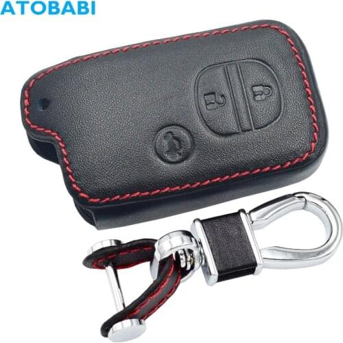Leather Car Key Cases For Toyota Camry Highlander Crown Prado 2 3 Buttons Keychain Holder Smart Remote Control Protector Cover