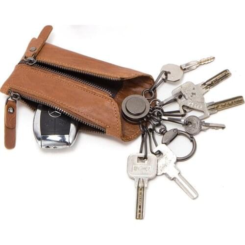 Leather car key case Fashion leisure small key case cowhide keychain