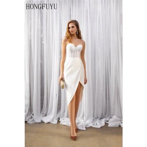 Свадебное платье Lace Up Backless Party Dress Evening Long Gown Shortl White Dress Sexy prom dress