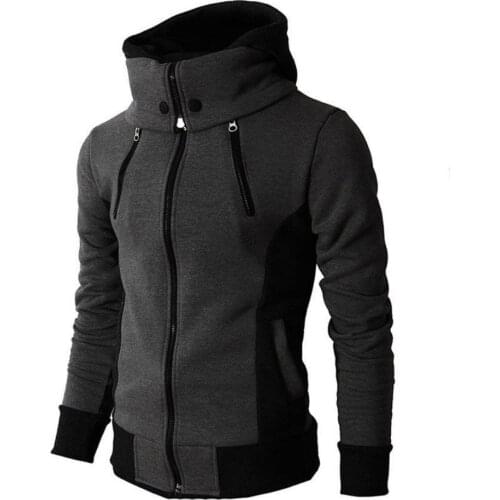 Jackets Winter Fashion Men Turtle Neck Long Sleeve Pockets Hoodie Sweatshirt Warm Jacket