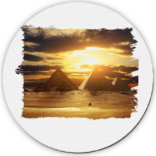 MERCHANDMANIA Egypt pyramid round mat sunset GIZA for raton computer pc laptop accessory offer