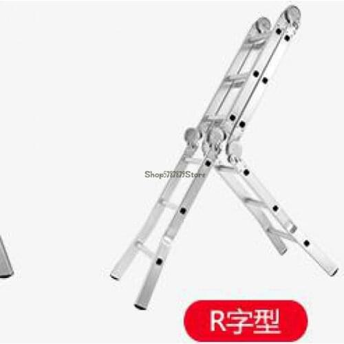 Multifunctional Folding Ladder Thickened Aluminum Alloy Engineering Ladder Portable Telescopic Ladder Miter Ladder In