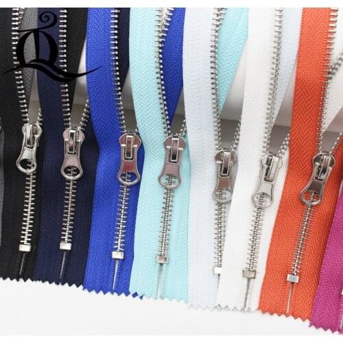Close-End 15cm-45cm 5# 5pcs mix color Metal Zipper for Sewing zip Garment Accessories Jeans Zippers Cremalleras DIY tools zipper