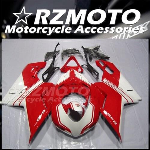 Injection New ABS Full Fairings Kit Fit For Ducati 1098s 848 evo 1198 2007 2008 2009 2010 2011 2012 body set all white