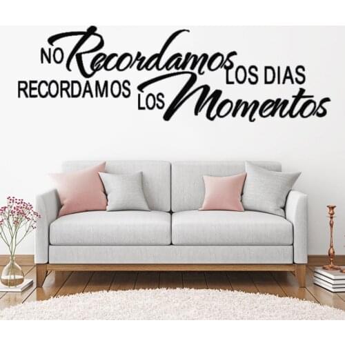 Wall Sticker Creative Spanish Quotes No Recordamos Los Dias Recordamos Los Momentos Vinyl Stickers Wall Decals Home Decor RU189