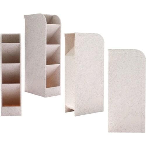 Desk Organizer Multi-function Obliquely Inserted 4 Grid Desktop Pencil Pen Holder Office School Storage Case Desk Accessories