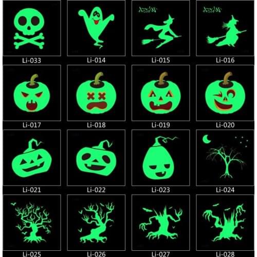 Wholesale 200pcs Free Shipping Holidays Luminous tattoo stickers personalized Halloween luminous temporary tattoo Glow In Dark