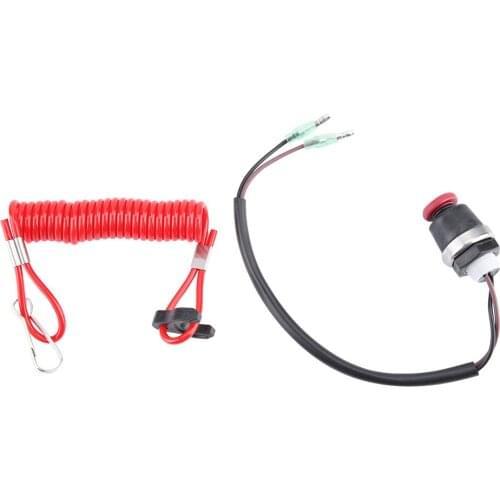 Outboard Engine Motor Kill Switch Safety Tether Cord for most motorboat outboard motors without battery & electric start