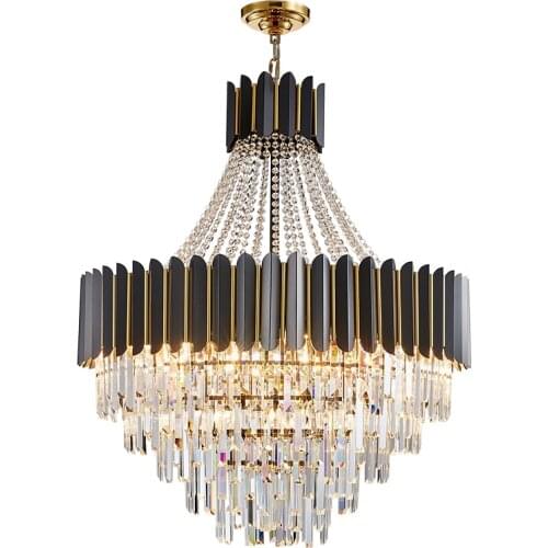 Postmodern Light Luxury Crystal Chandelier Double-Storey Duplex Building Middle Floor Living Room Stairwell Hotel Lobby Villa En