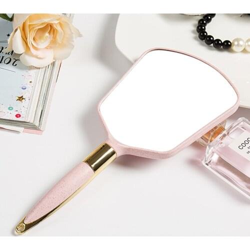 HD Handle Mirror Hand-Held Beauty Salon Makeup Mirror Portable Portable Dental Retro Lace Single-Sided Small Mirror mirror