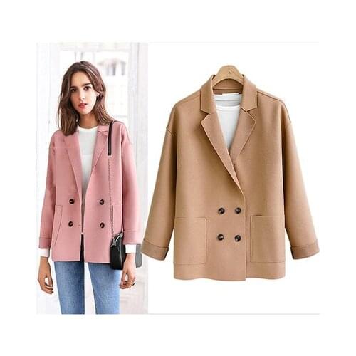 Now the stuff code Europe and the United States womens code new double-sided cloth short coat
