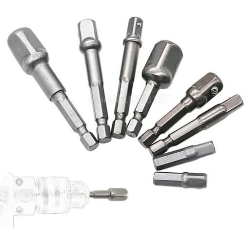 Socket Adapter Impact Hex Shank Drill Bits Power Extension Bar Nut Driver For Set 1/4 3/8 1/2 Wrench Sleeve Drive Tool