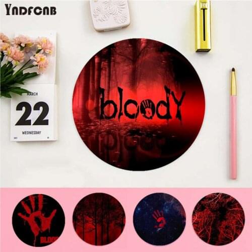YNDFCNB Custom Skin Bloody DIY Design Pattern Silicone round mouse Pad to Mouse Game gaming Mousepad Rug For PC Laptop Notebook