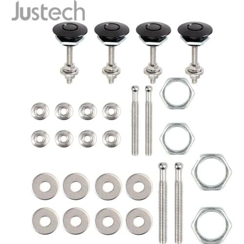 Justech 4pcs Multi Purpose Push Button Release Latches Aluminum & Stainless Steel Push Button Quick Release Protectors Lock Kit