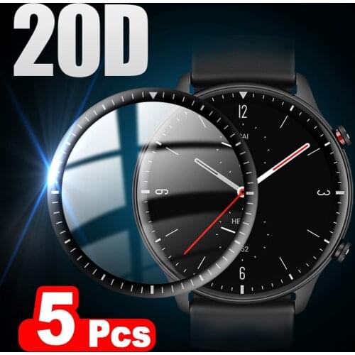 Soft Fibre Glass Protective Film For Xiaomi Huami Amazfit GTR 2 / 2E / 2 ESIM Smart watch Full Curved Cover Screen Protector