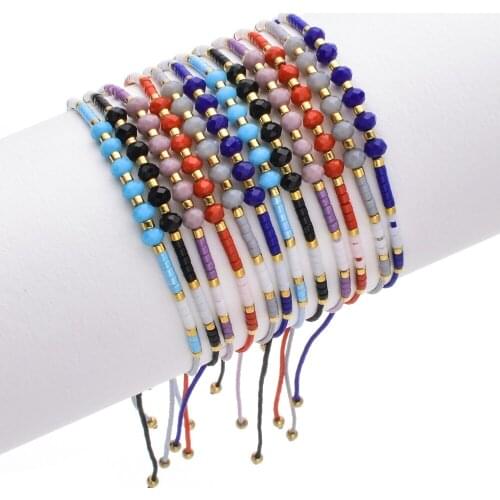 ZMZY Boho Handmade Bohemian Rope Chain Bracelets For Woman Crystal Seed Beads Charms Wristband Bracelet Fashion Jewelry