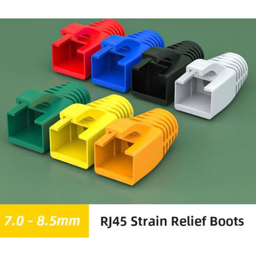 ZoeRax 50PCS RJ45 Ethernet Network Cable Strain Relief Boots Cable Connector Plug Covers for CAT8 CAT7 CAT6A (OD: 7.0mm~8.5mm)