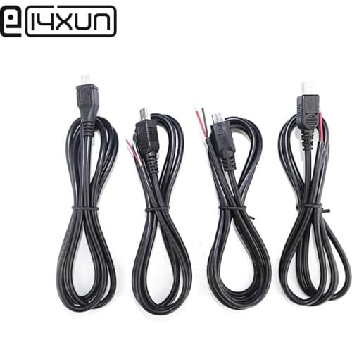 1pcs DIY Micro / Mini USB Welding Type Male Plug Connector with 2P / 4P Cable with 24AWG Wire Black 1m