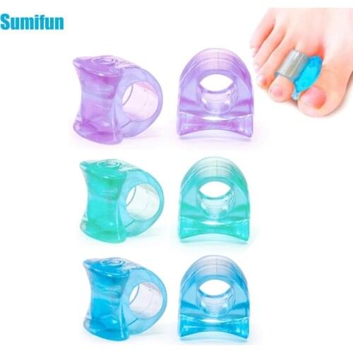 2pcs More Choice Soft Silicone Gel Toe Separator Spacers Overlapping Corrector Thumb Straightener Adjuster Feet Pain Massager