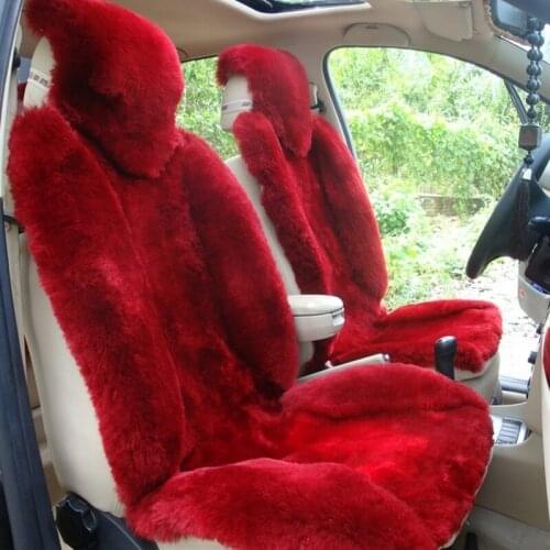 2013 Wine red pure wool car seat cushion wool cushion short sheep shearing wool piece set