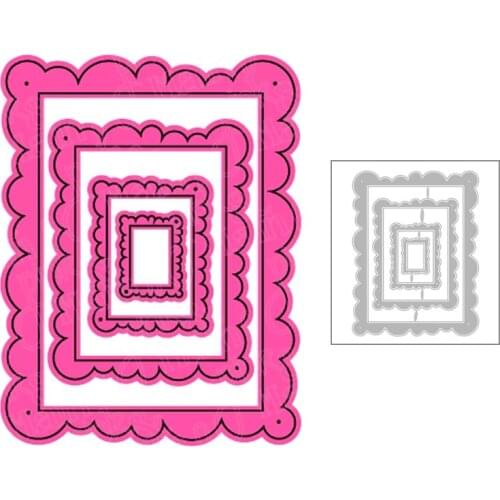 2020 New Rectangle Nesting Metal Cutting Dies For DIY Embossing Photo Frame Lace Layered Card Paper Album Scrapbooking No Stamps