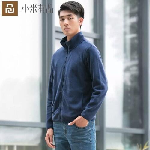 2021 Youpin Polar Fleece Zipper Jacket CottonSmith Mens High Collar Thicken Warm and Comfortable Class A Antistatic Casual Top