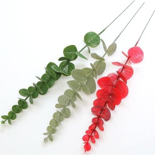 37cm Everlasting Natural Plant Silk Leaf Preserved Eucalyptus Bouquet for Home and Wedding Decoration