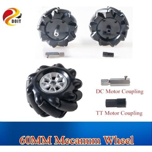 5KG 60mm Omni Mecanum Wheel with 4/6mm TT Hubs for Arduino Raspberry Pi DIY STEM Robot Car Chassis Toy Parts Arduino DIY Project