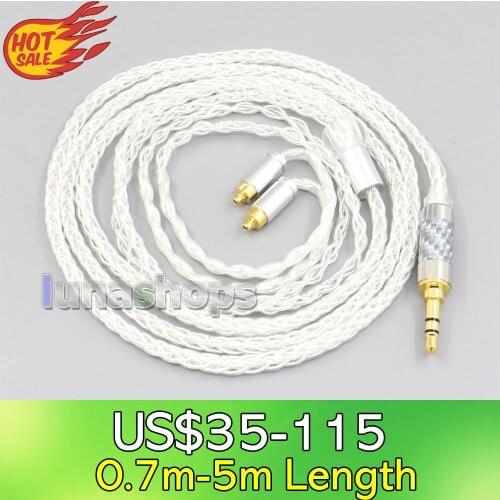 LN006574 3.5mm 2.5mm 4.4mm XLR 8 Core Silver Plated OCC Earphone Cable For Dunu dn-2002