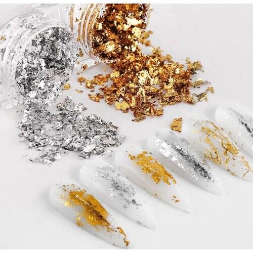 New Nail Art Gold Foil Wire Gold and Silver Foil Fragments Nail Accessories DIY Nail Art Foil Decoration Articles