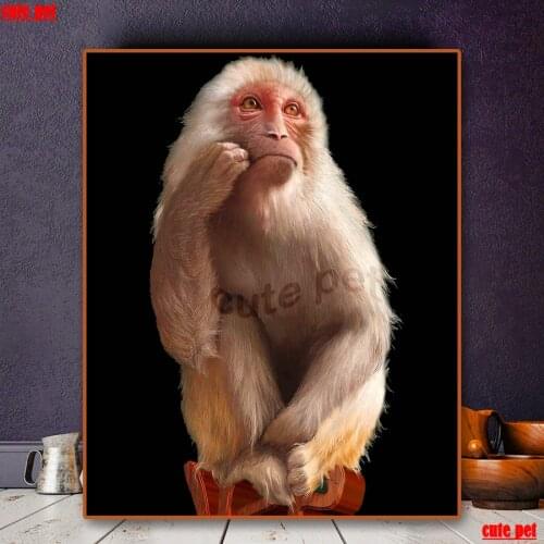 Diamond Embroidery Animal ponder monkey mosaic full Square round drill puzzle Diy diamond painting cross stitch Art home decor