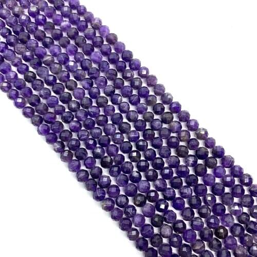 Natural Stone Beads Amethyst Multi-faceted Beaded DIY Accessories Necklace Bracelet Charm Jewelry Making Jewelry Creative Gifts