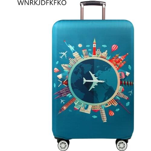 Travel Suitcase Dust Cover Trolley Case Dust Cover Proof Travel Accessories Elastic Fabric Luggage Cover Suitable 18-32 inch