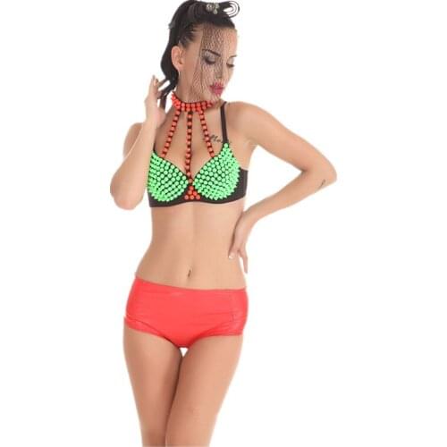Women Sequin Sexy Bellydance Bra Suit Nightclub Bar DS Dance Performance Bra Pole Dancing Costume Stage Bra Female Underwear