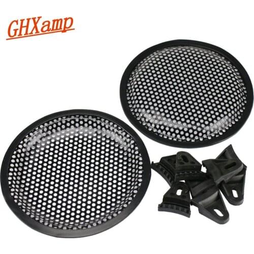 GHXAMP 6.5 Inch 8 inch Grill Mesh Protective Cover For Car Subwoofer Speaker Woofer Audio Speaker Cover With 4 presser Feet 2pcs