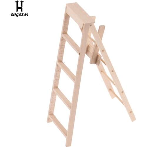 Dollhouse Furniture Toys Dollhouse Miniature Furniture Wooden Ladder Simulation Miniature Doll House
