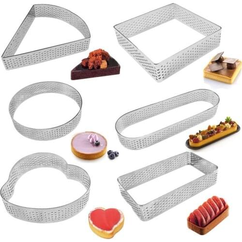 Stainless steel Mousse Cake Ring Mold DIY Egg Tart Punching Tower Ring Dessert Cookies Baking Mould Pastry Baking Tools