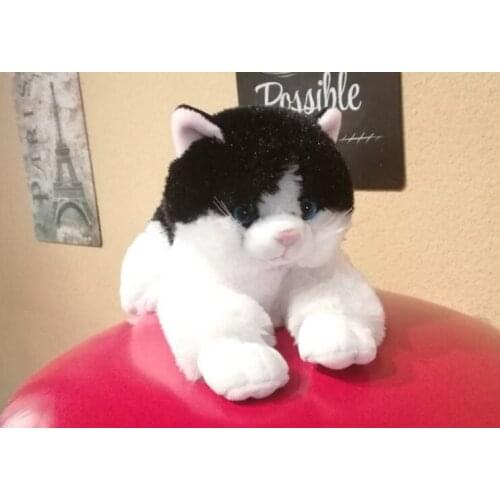 Cute plush lying black cat toy high quality soft cat doll gift about 40cm 2781