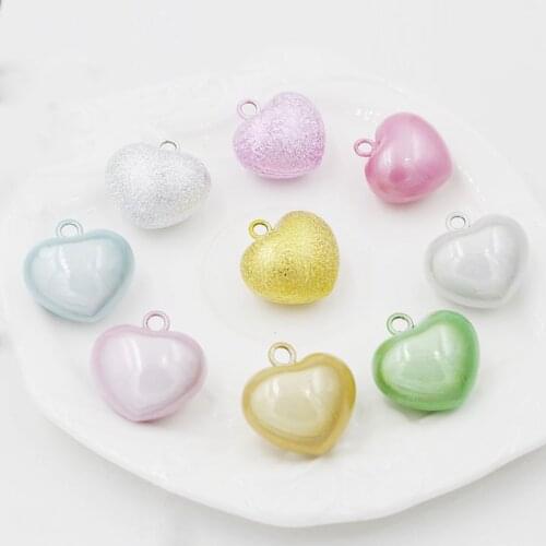 Many Colors Heart Close Jingle Bells Good Lucky Charm Pendant Christmas New Year Gifts Accessories Jewelry Craft Findings