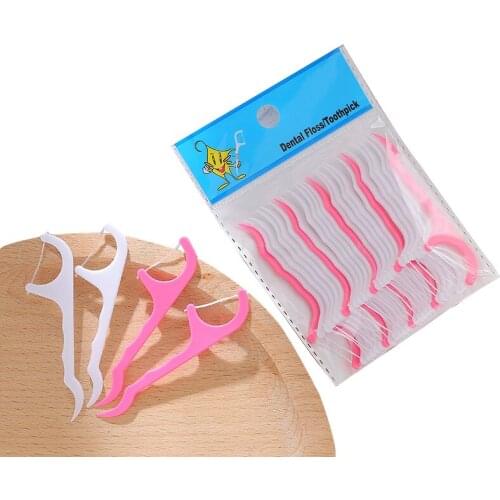 50PCS High Quality Oral Health Care Dental Floss Rods Disposable Teeth Clean Stick MultiFunction Interdental Brushes Toothpicks