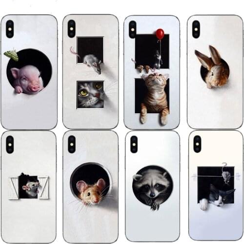 Funny Cute Animal Unique Art pattern Shell Soft Phone Case For Iphone 11 Pro XS Max 6 6S Plus Shell 7 8 X XR 12 Mini SE 2020 5S