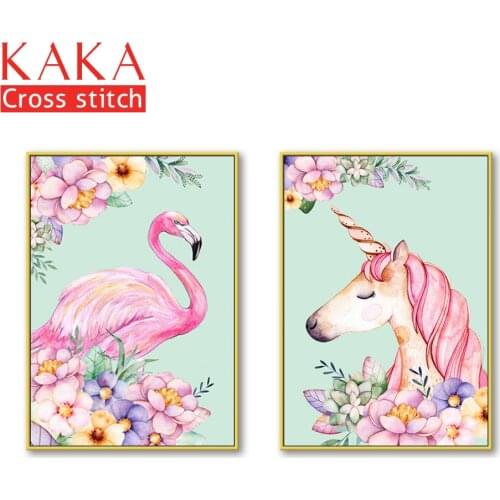 Cross stitch kits,Embroidery needlework sets with printed pattern,11CT-canvas for Home Decor Painting,Animals CKA0071