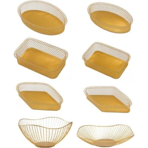 Nordic Style Fruit Vegetable Metal Storage Basket Decorated Display Bowl Rack Dining Table Decoration