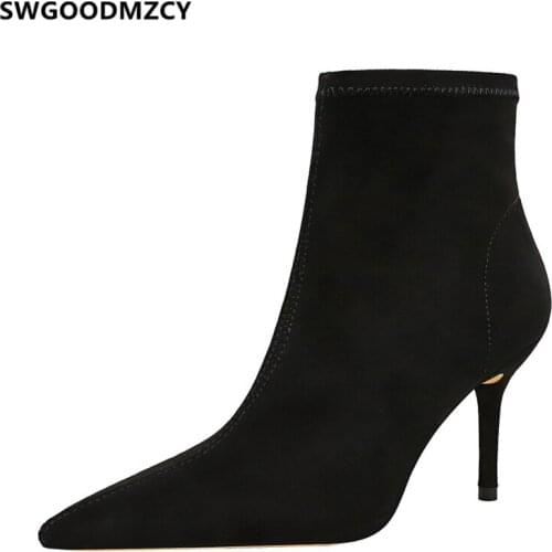 Sexy Boots Ankle Boots For Women Stiletto Heels Snow Boots Women Bigtree Fetish High Heels Winter Shoes Women Pointed Toe Heels