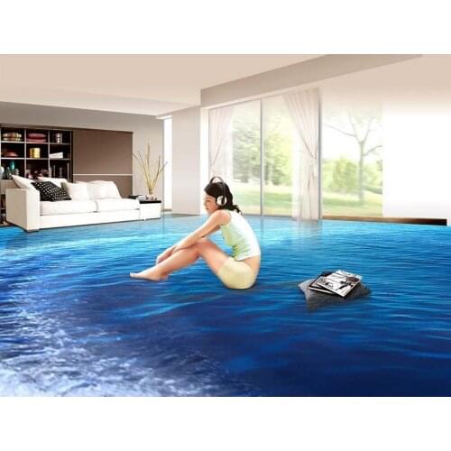 PVC waterproof floor Custom Photo self-adhesive 3D floor wallpaper floor for living room 3d floor for mural