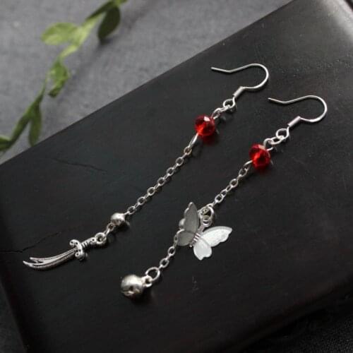 Anime Tian Guan Ci Fu Cosplay Hua Cheng Xie Lian Cosplay Earring Butterfly Jewelry Earring Hook Women Party Gift For Girls CS330