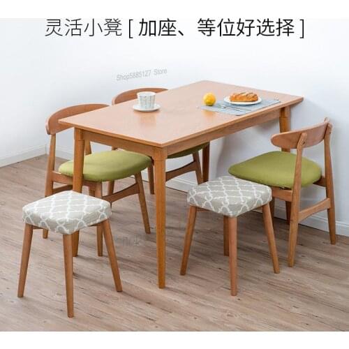 Solid Wood Dining Stool Square Stool Can Be Stacked Stool Creative Fashion Dressing Stool Cloth Dining Table Stool Home