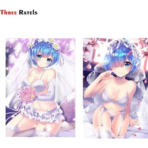 Three Ratels FC659 Anime Girl Re Zero Rem Car Stickers Road Bike Decal
