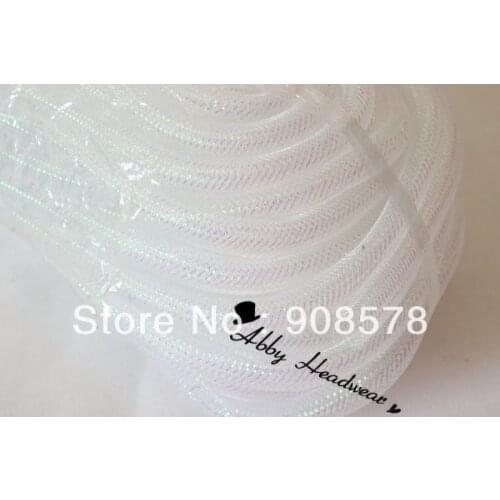 Tubular Crin white shimmer - 16mm - 60 Yards of Crin Cyberlox Stretch Tubing