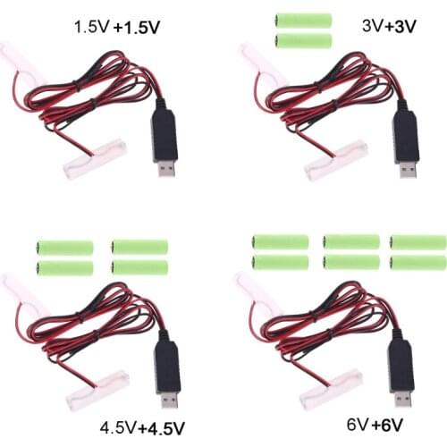 Universal US Plug Power Supply Adapter to 1.5V 3V 4.5V 6V Dual AA Battery Eliminator Can Replace 1-4pcs AA Battery
